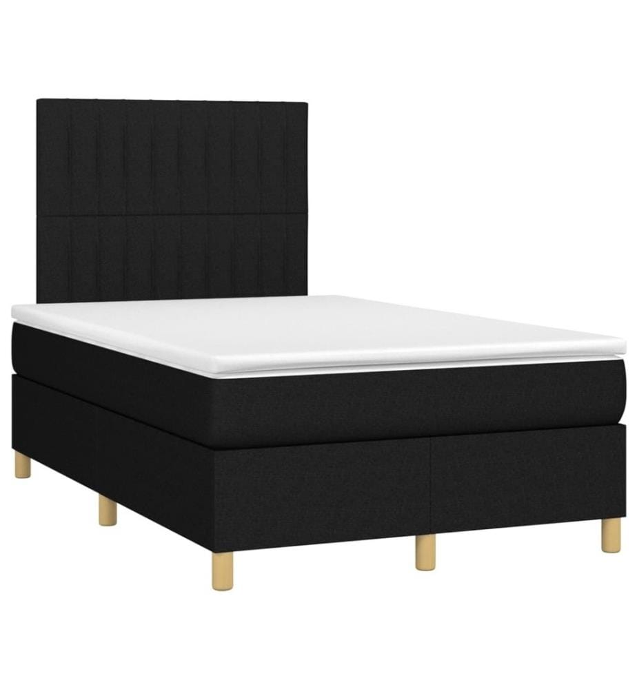 Boxspringbett mit Matratze & LED Schwarz 120x200 cm Stoff