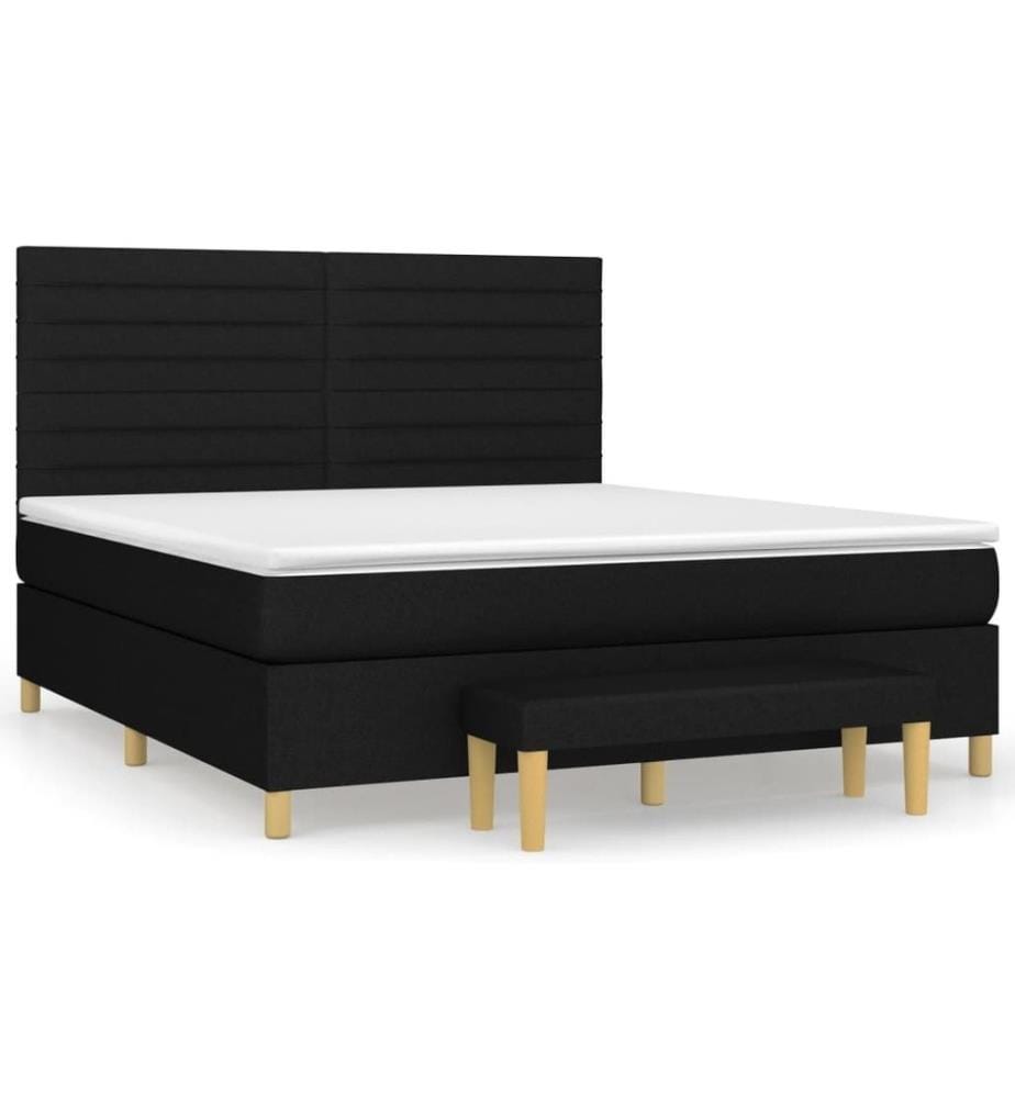 Boxspringbett mit Matratze Schwarz 160x200 cm Stoff