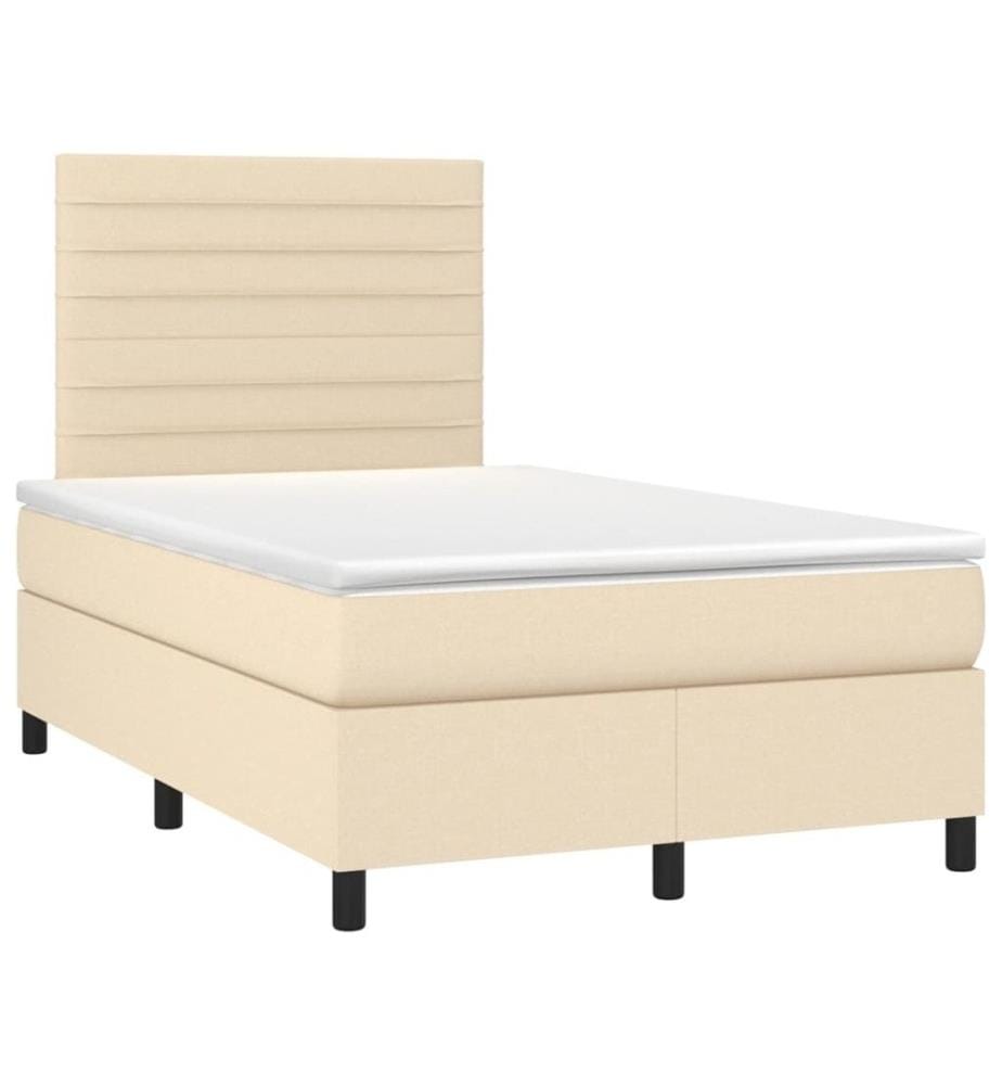 Boxspringbett mit Matratze Creme 120x200 cm Stoff