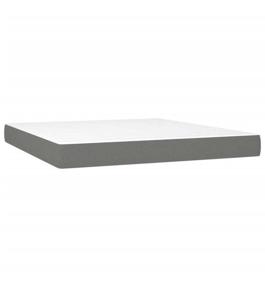 Boxspringbett mit Matratze Dunkelgrau 160x200 cm Stoff