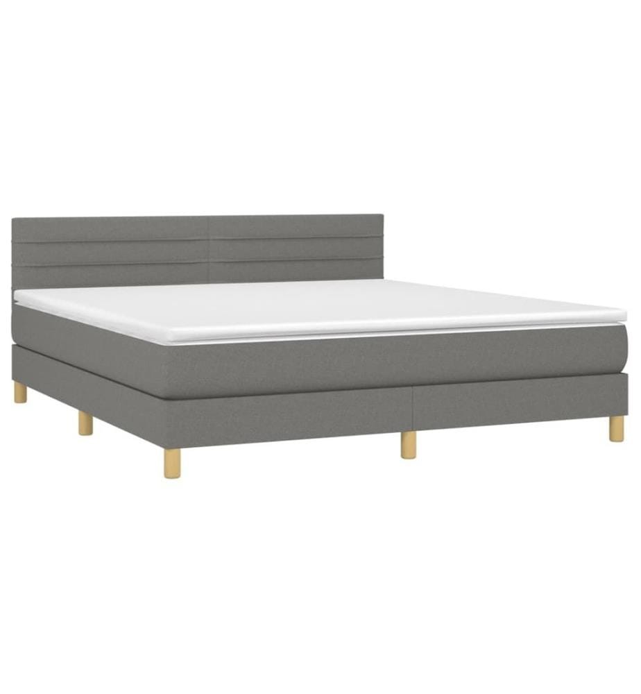 Boxspringbett mit Matratze Dunkelgrau 160x200 cm Stoff