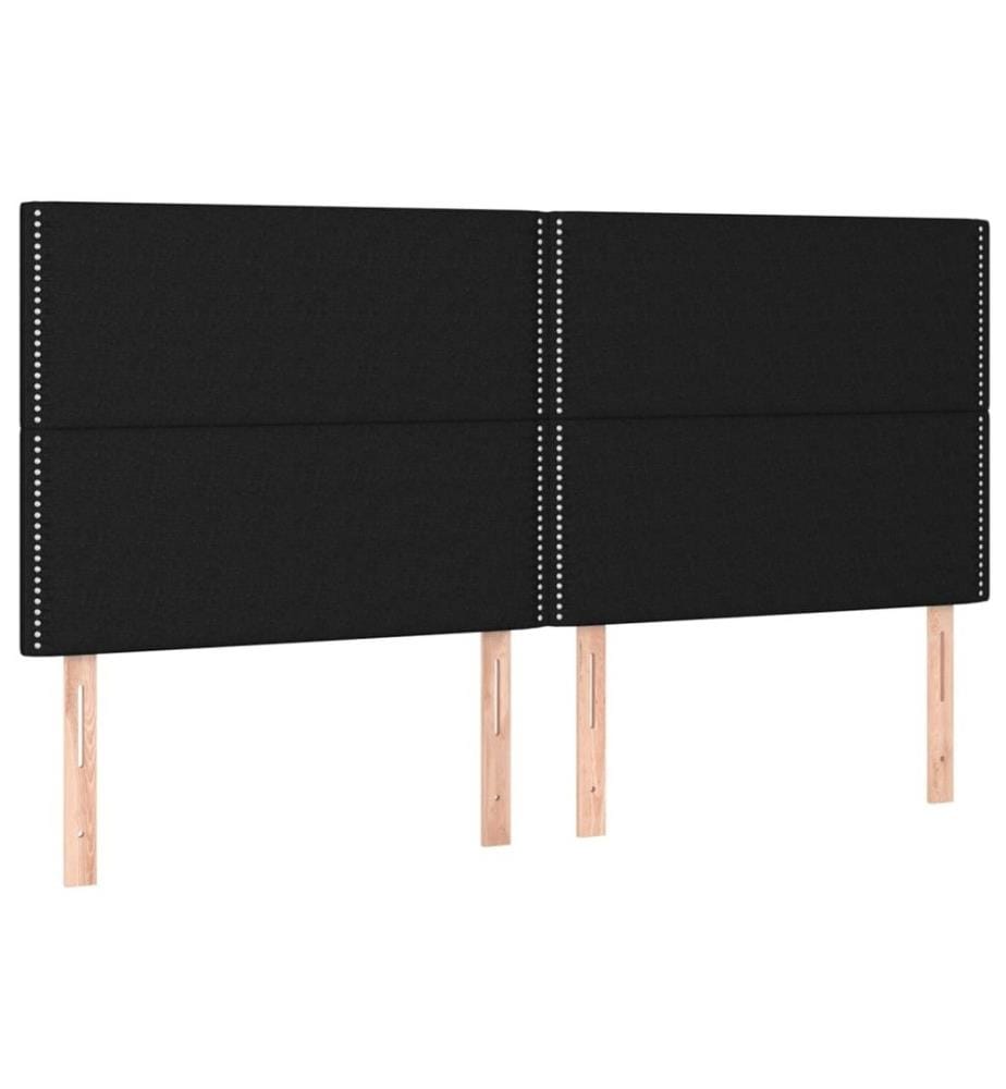 Boxspringbett mit Matratze Schwarz 180x200 cm Stoff