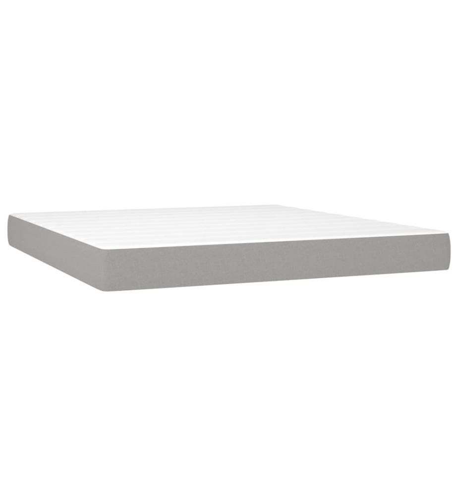 Boxspringbett mit Matratze Hellgrau 180x200 cm Stoff