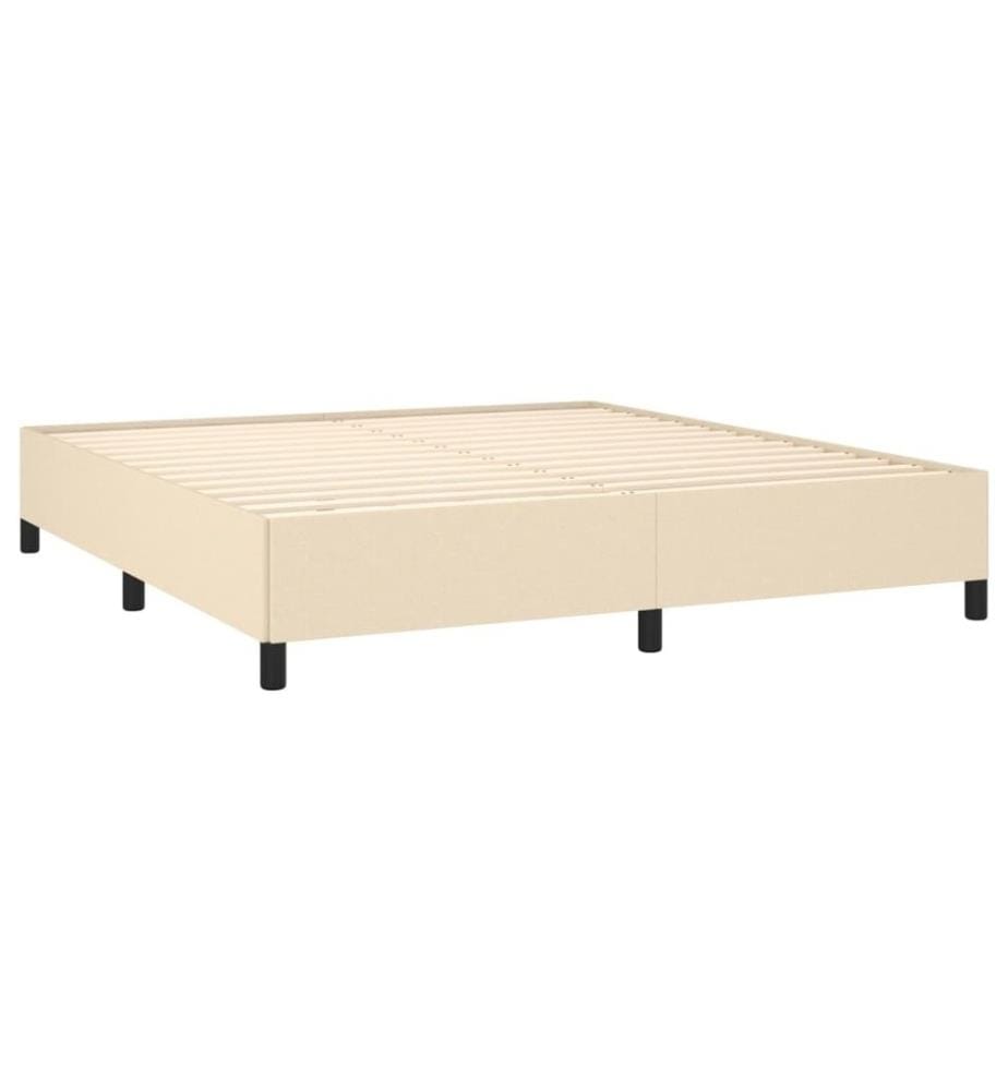 Boxspringbett mit Matratze Creme 180x200 cm Stoff