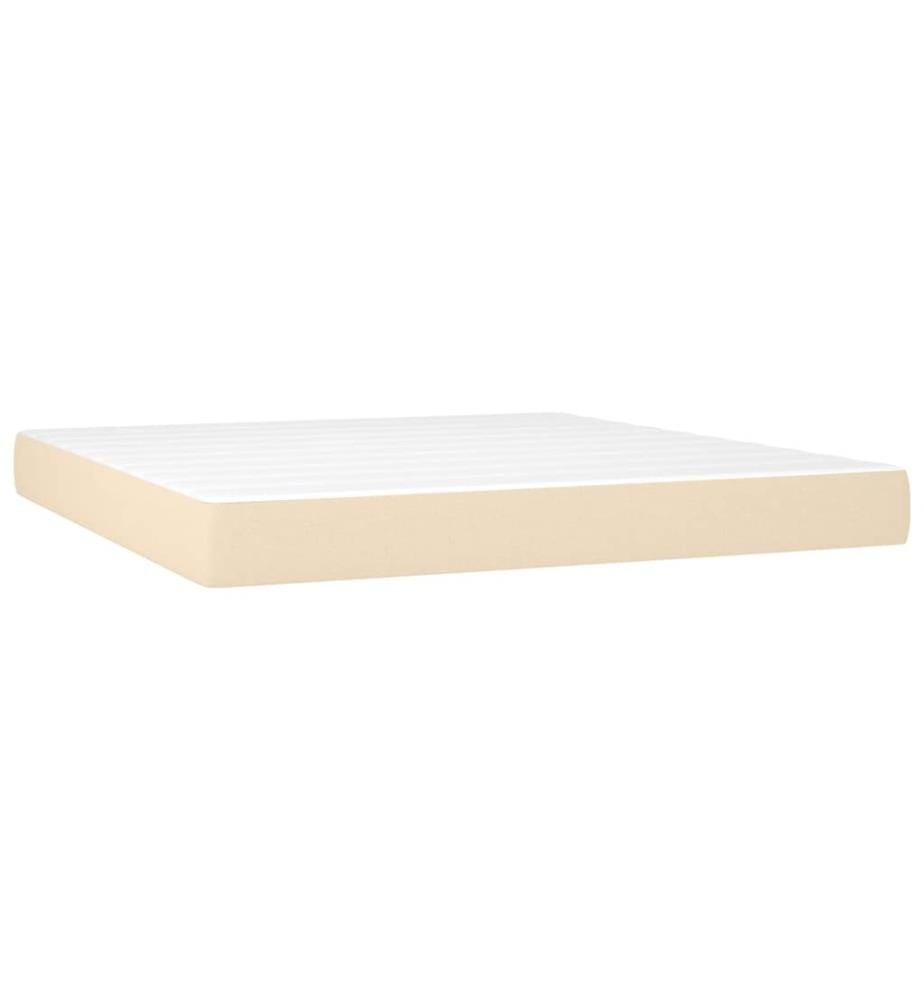 Boxspringbett mit Matratze Creme 180x200 cm Stoff