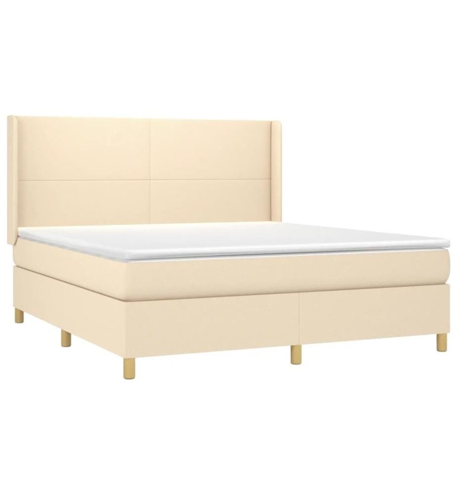 Boxspringbett mit Matratze & LED Creme 180x200 cm Stoff