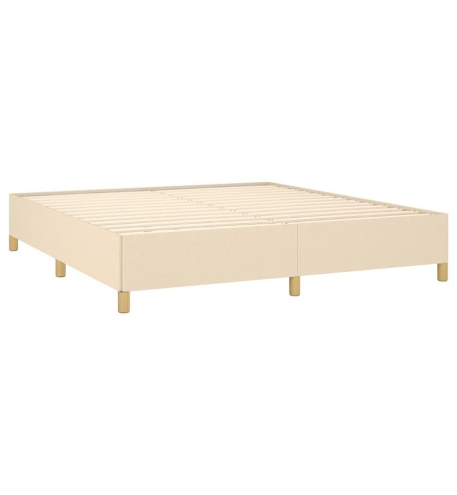 Boxspringbett mit Matratze Creme 180x200 cm Stoff