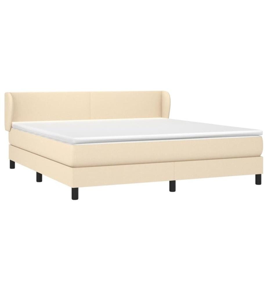 Boxspringbett mit Matratze Creme 180x200 cm Stoff