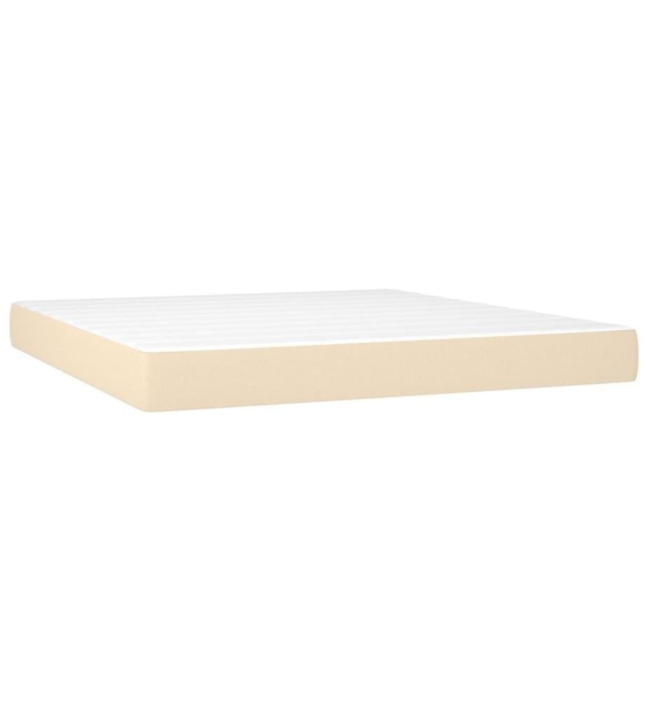 Boxspringbett mit Matratze Creme 180x200 cm Stoff