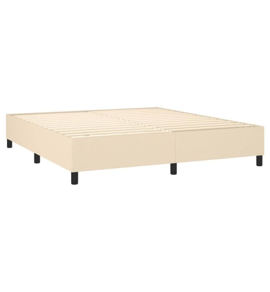 Boxspringbett mit Matratze Creme 180x200 cm Stoff