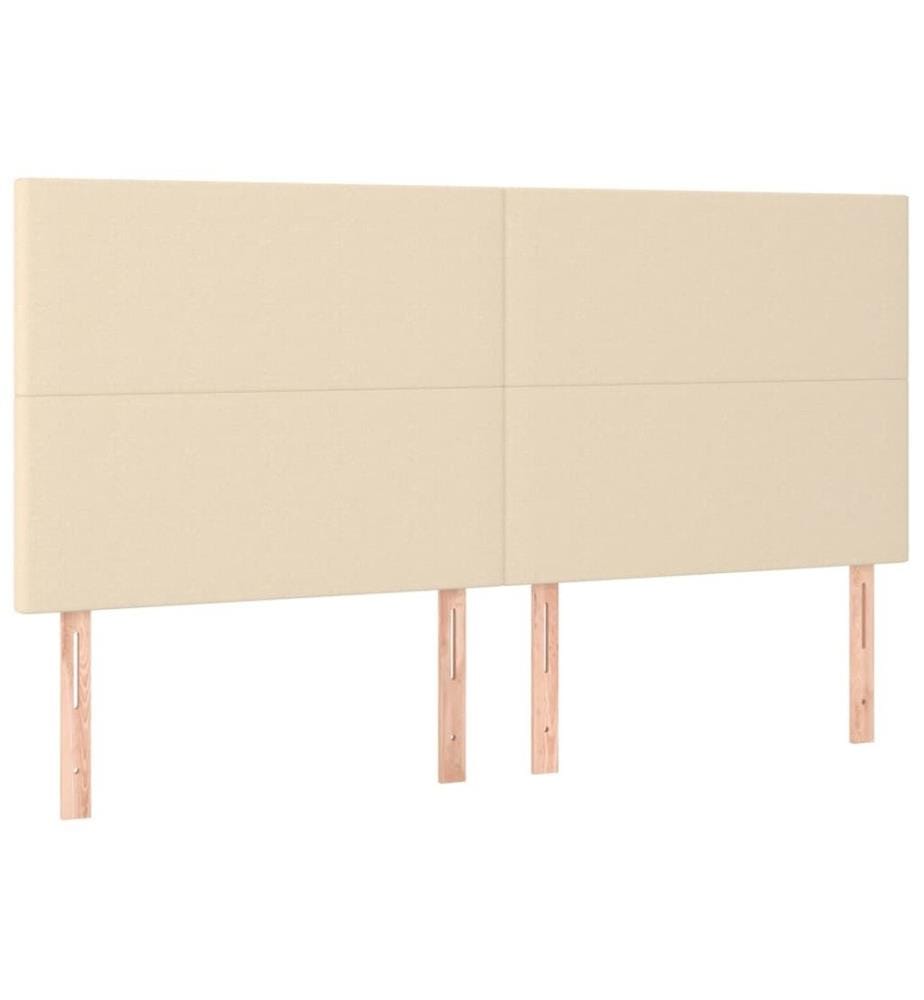 Boxspringbett mit Matratze Creme 160x200 cm Stoff