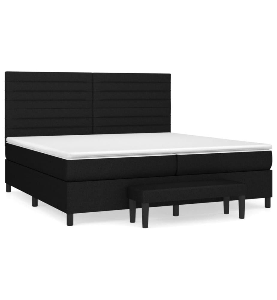 Boxspringbett mit Matratze Schwarz 200x200 cm Stoff