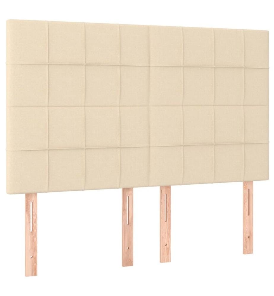 Boxspringbett mit Matratze Creme 140x190 cm Stoff