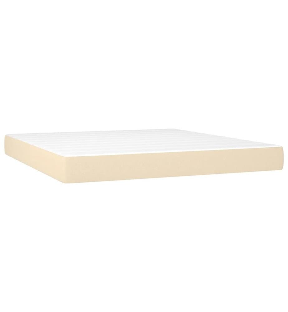 Boxspringbett mit Matratze Creme 160x200 cm Stoff