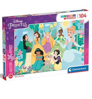 CLEMENTONI -  Puzzle Glitter Princess 104tlg., 48.5 x 33.5cm