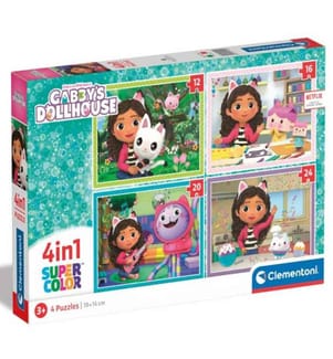 CLEMENTONI -  Puzzle Gabby's Dollhouse 4in1, 4 verschiedene Motive 19x14cm