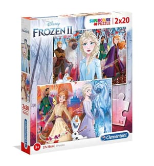 CLEMENTONI -  Puzzle Frozen 2, 2x20 teilig,  2 verschiedene Motive, 27cm x18cm