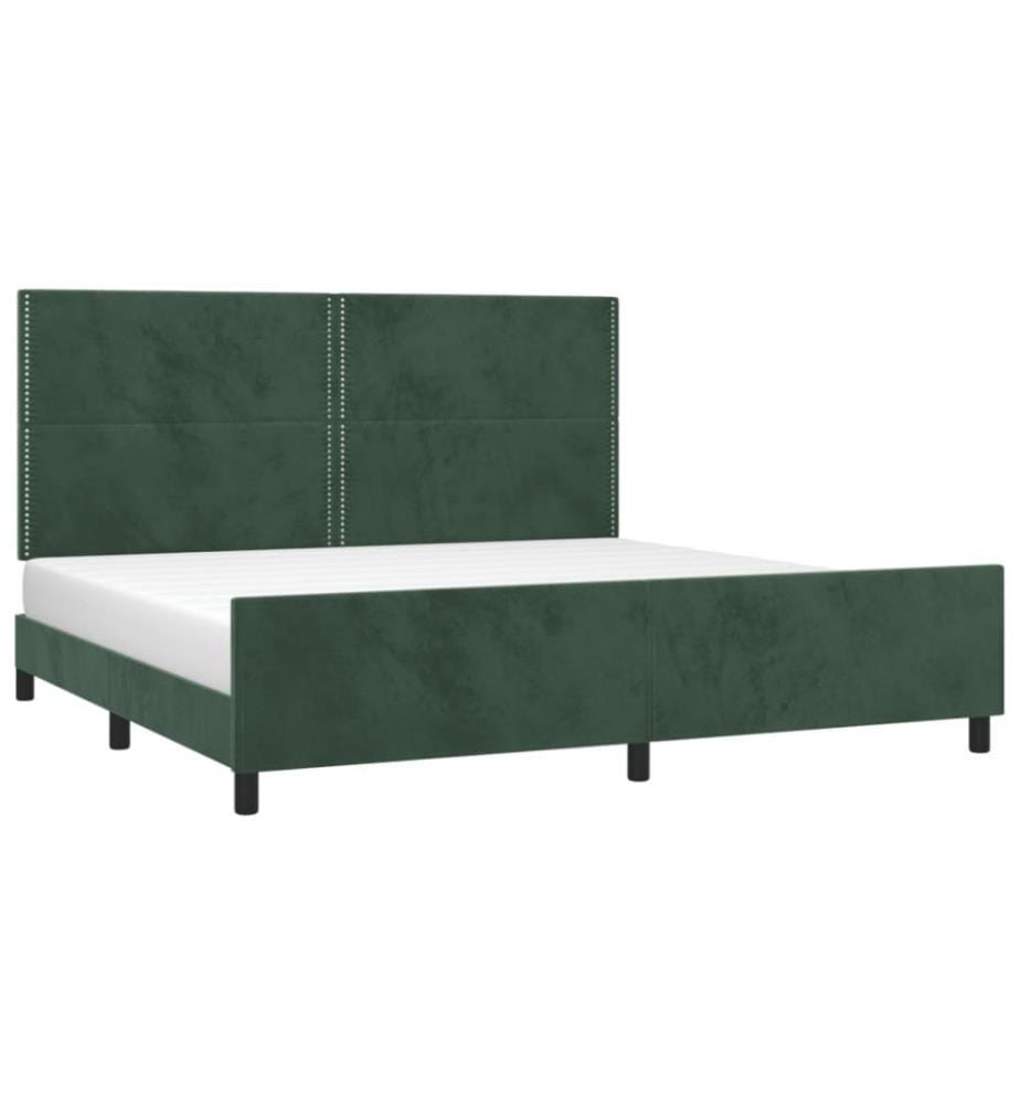 Bettgestell mit Kopfteil Dunkelgrün 200x200 cm Samt