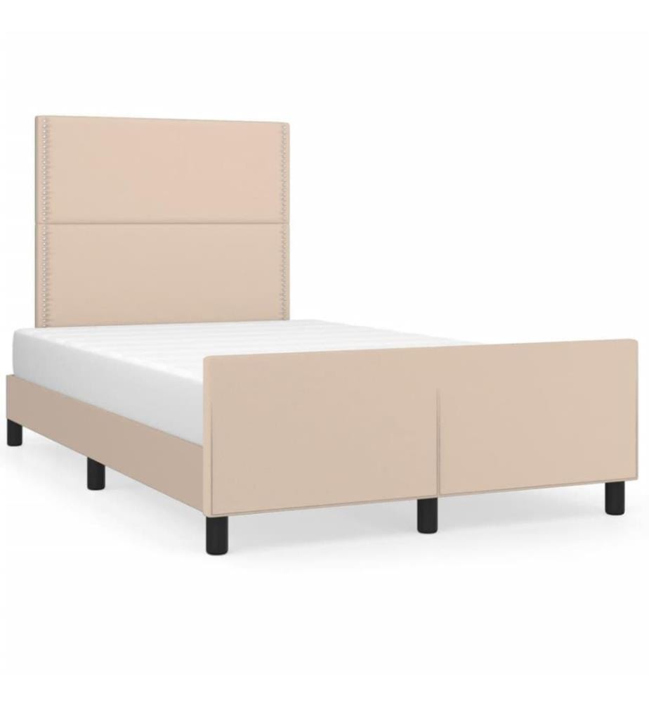 Bettgestell mit Kopfteil Cappuccino-Braun 120x200 cm Kunstleder