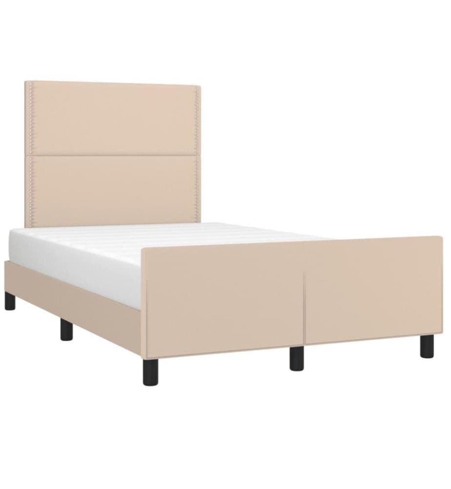 Bettgestell mit Kopfteil Cappuccino-Braun 120x200 cm Kunstleder