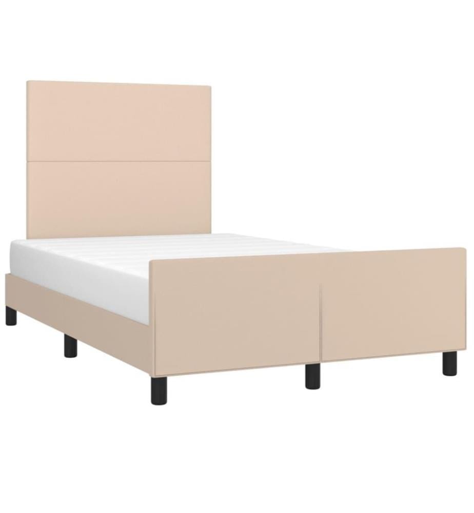 Bettgestell mit Kopfteil Cappuccino-Braun 120x200 cm Kunstleder