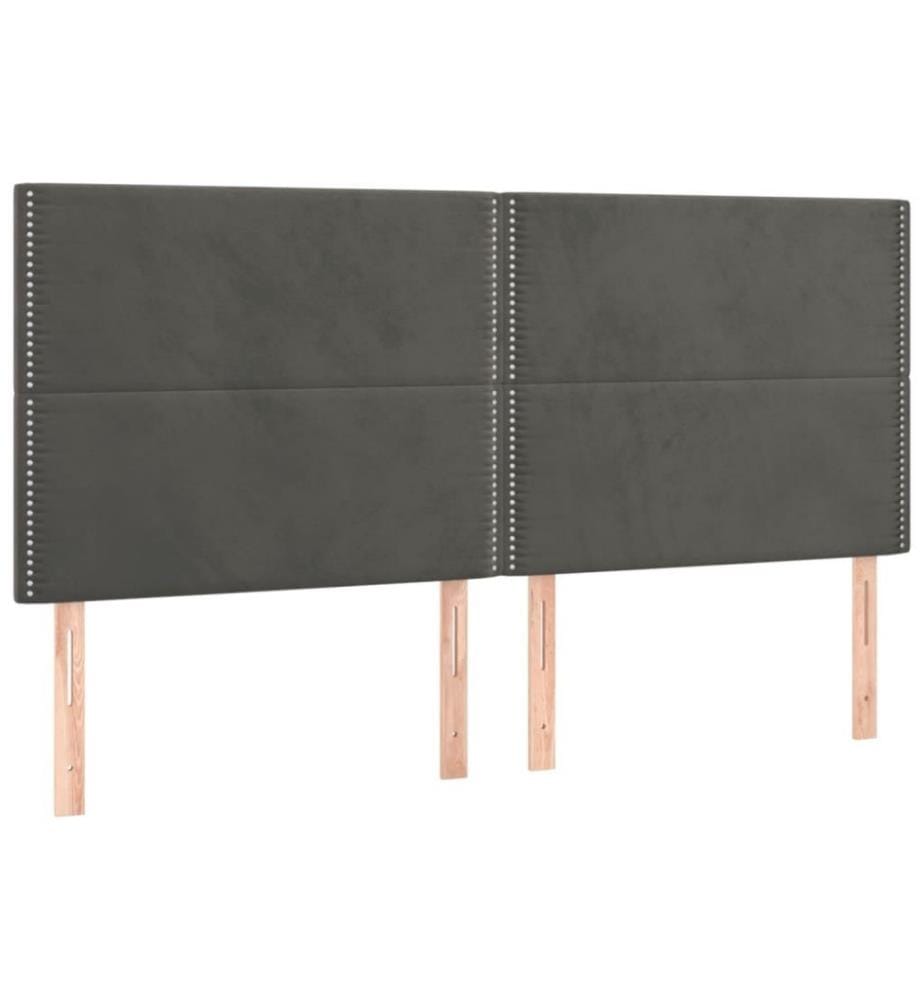 Boxspringbett mit Matratze Dunkelgrau 200x200 cm Samt