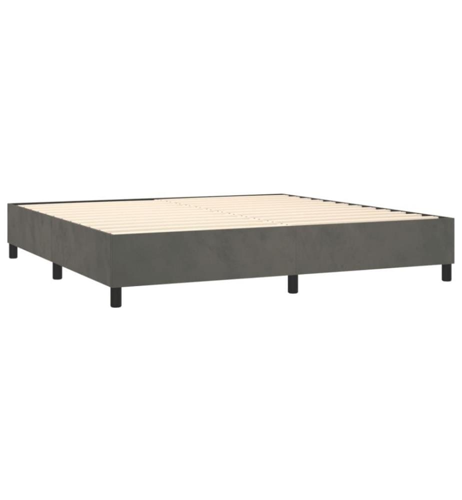 Boxspringbett mit Matratze Dunkelgrau 200x200 cm Samt