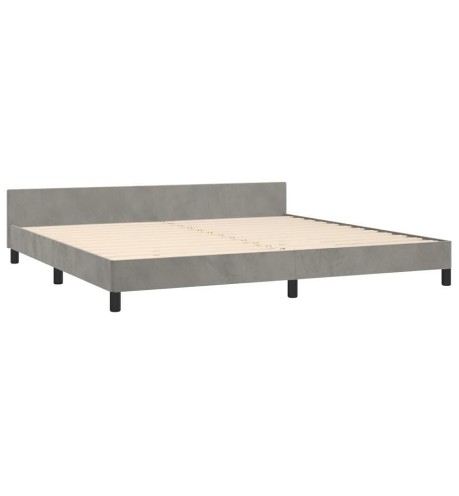 Bettgestell mit Kopfteil Hellgrau 200x200 cm Samt