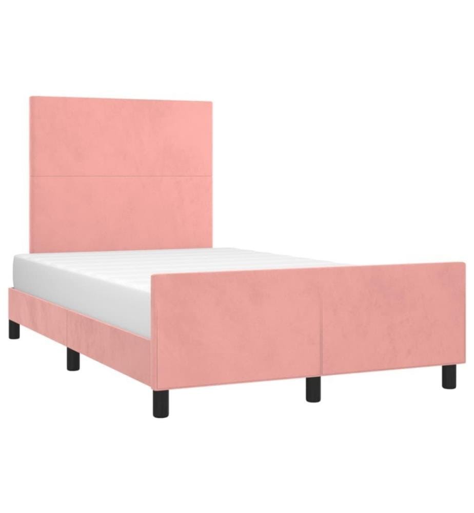 Bettgestell mit Kopfteil Rosa 120x200 cm Samt
