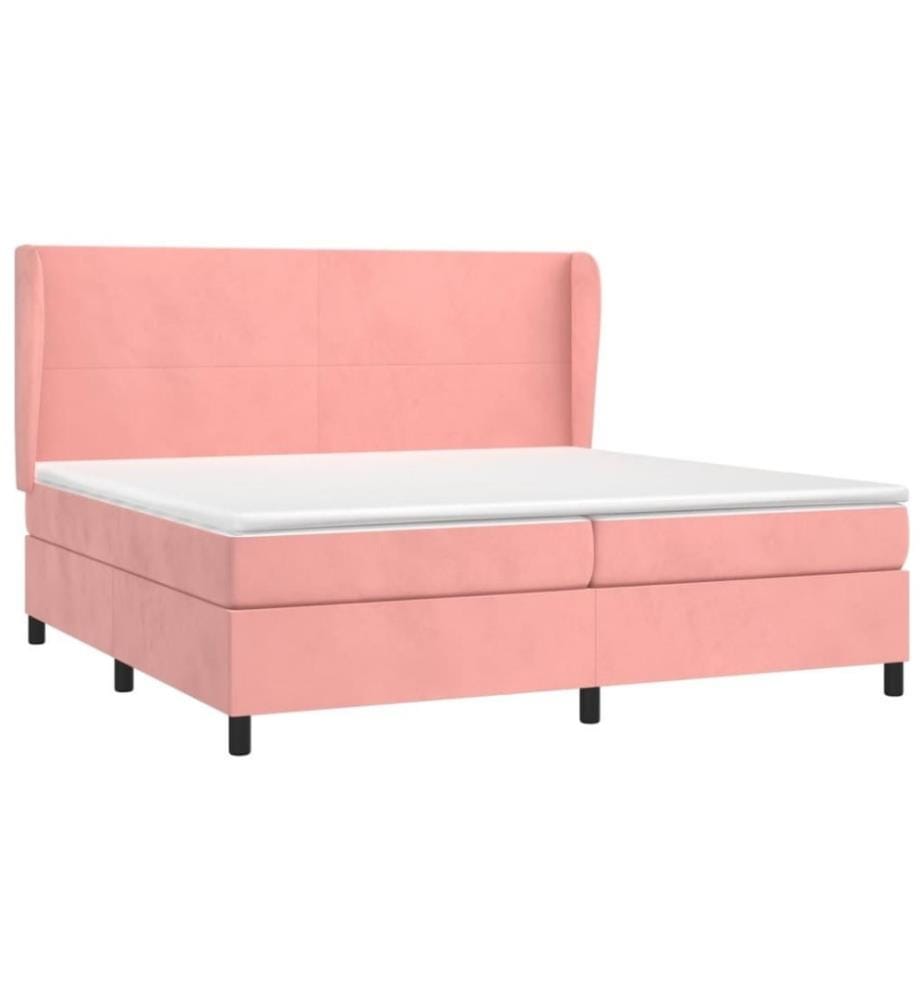 Boxspringbett mit Matratze Rosa 200x200 cm Samt