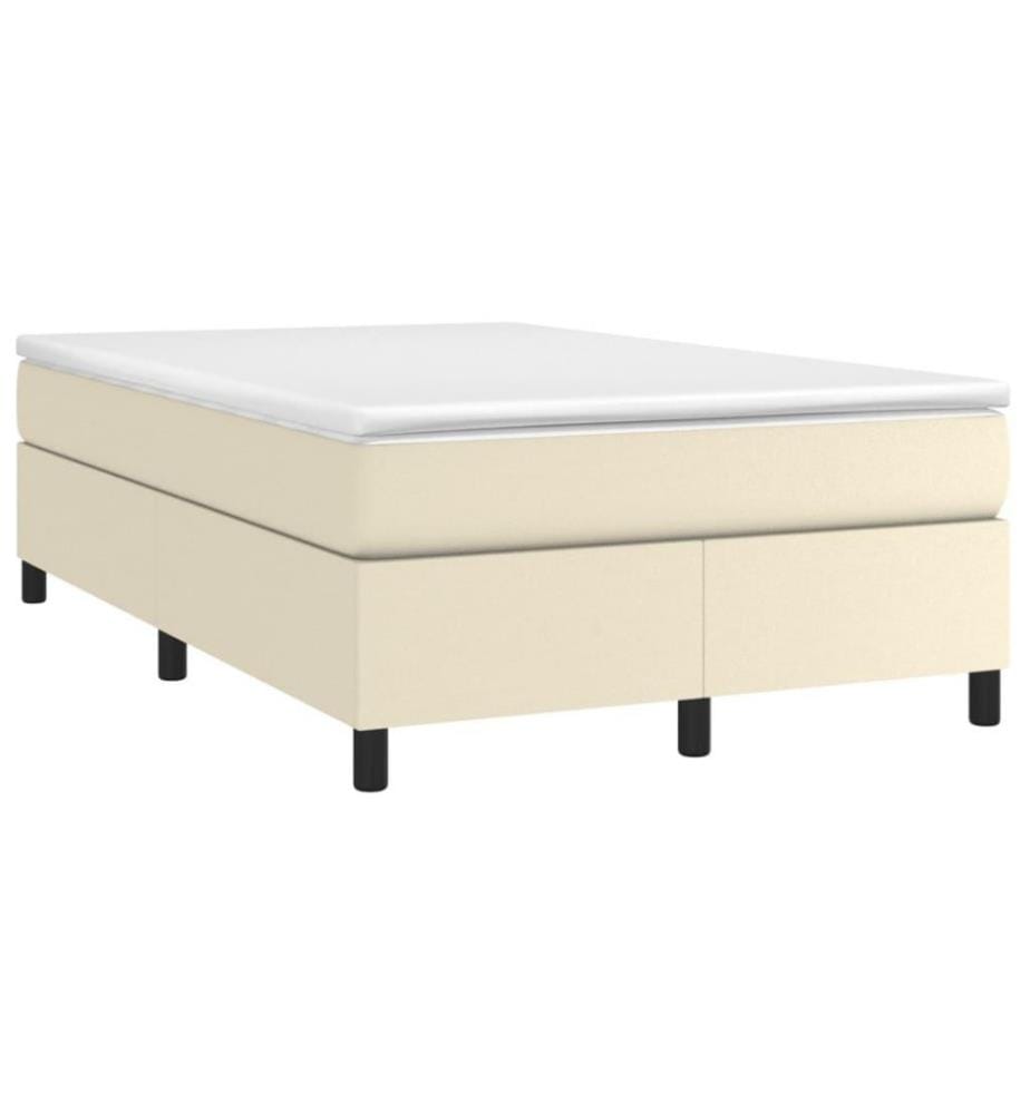 Boxspringbett Creme 120x200 cm Kunstleder