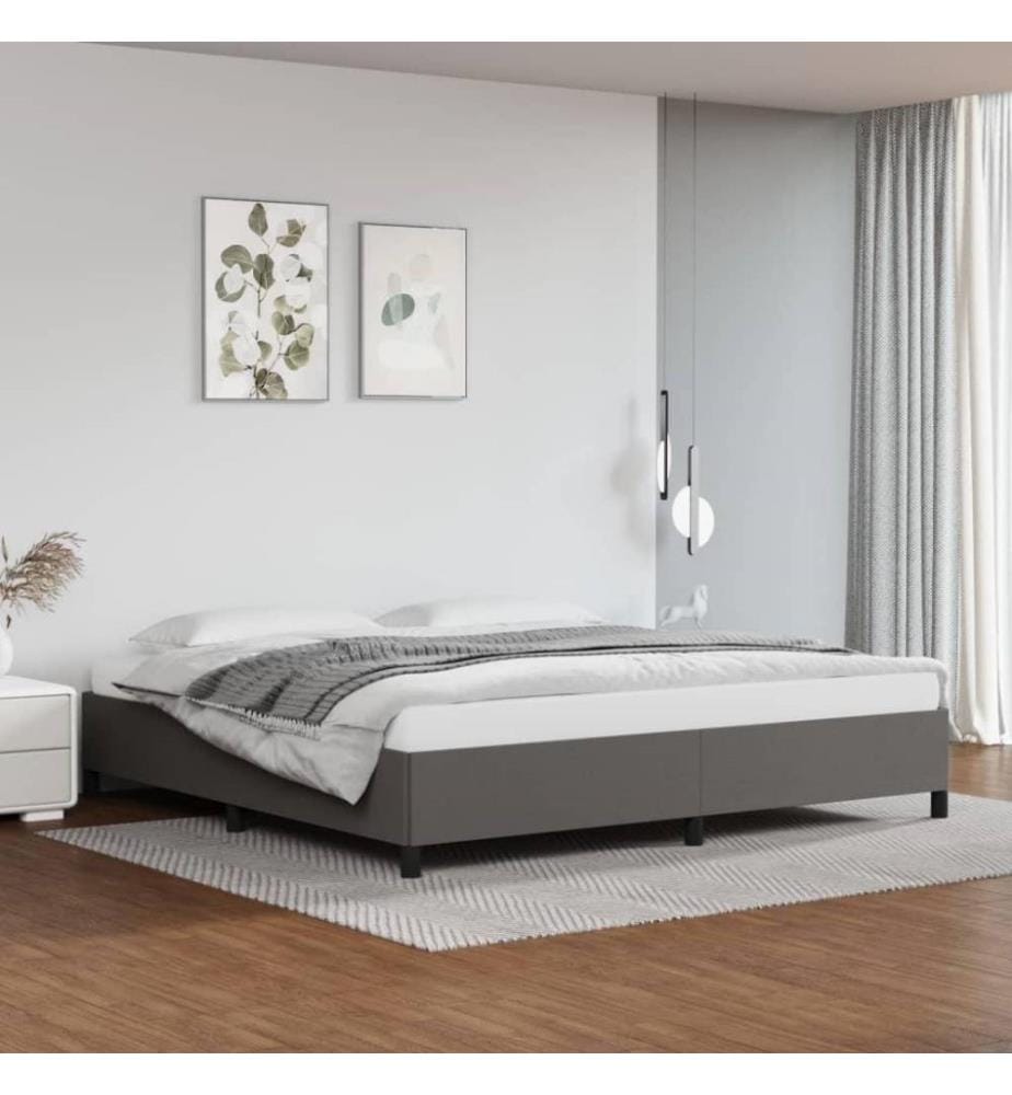 Bettgestell Grau 200x200 cm Kunstleder
