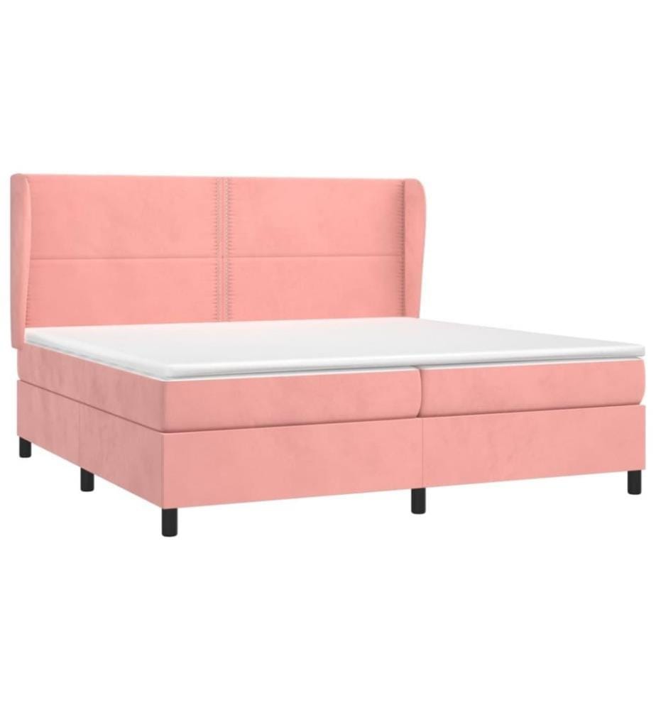 Boxspringbett mit Matratze Rosa 200x200 cm Samt