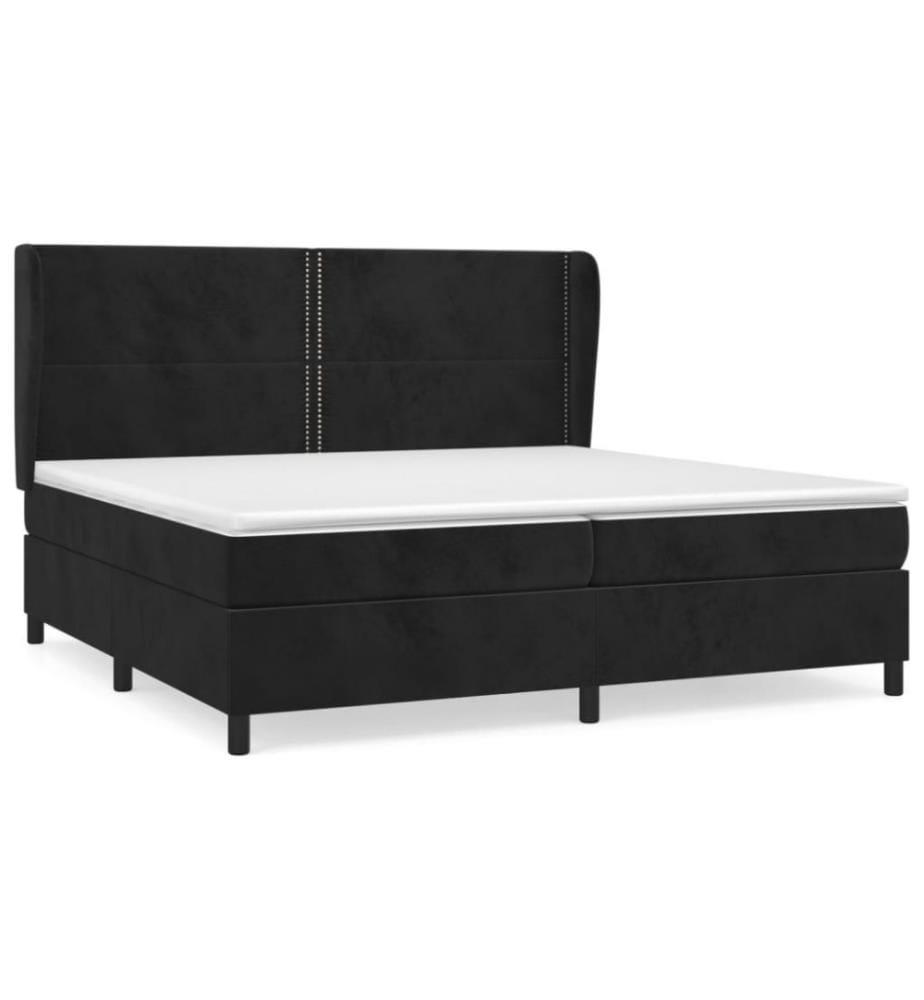Boxspringbett mit Matratze Schwarz 200x200 cm Samt