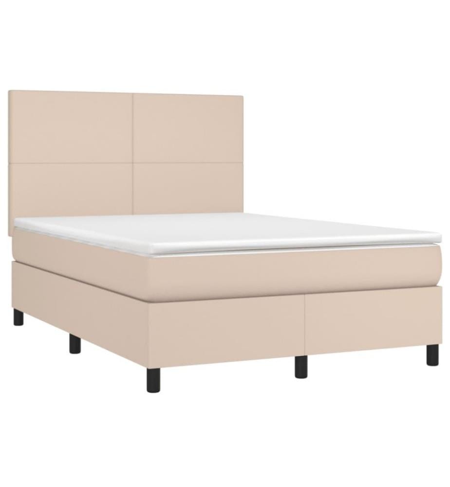 Boxspringbett mit Matratze & LED Cappuccino-Braun 140x200cm