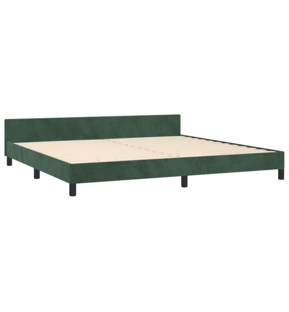 Bettgestell mit Kopfteil Dunkelgrün 200x200 cm Samt