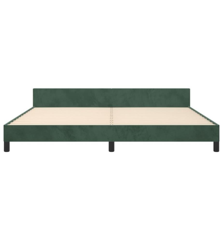 Bettgestell mit Kopfteil Dunkelgrün 200x200 cm Samt