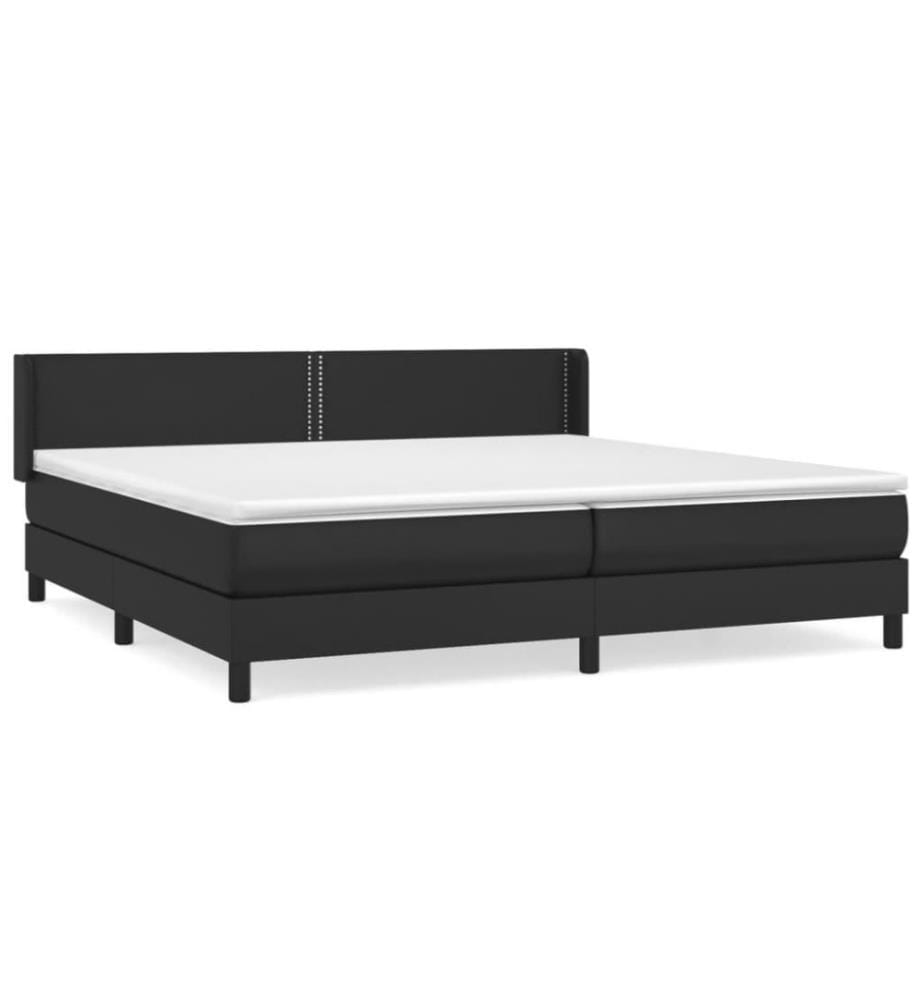 Boxspringbett mit Matratze Schwarz 200x200 cm Kunstleder