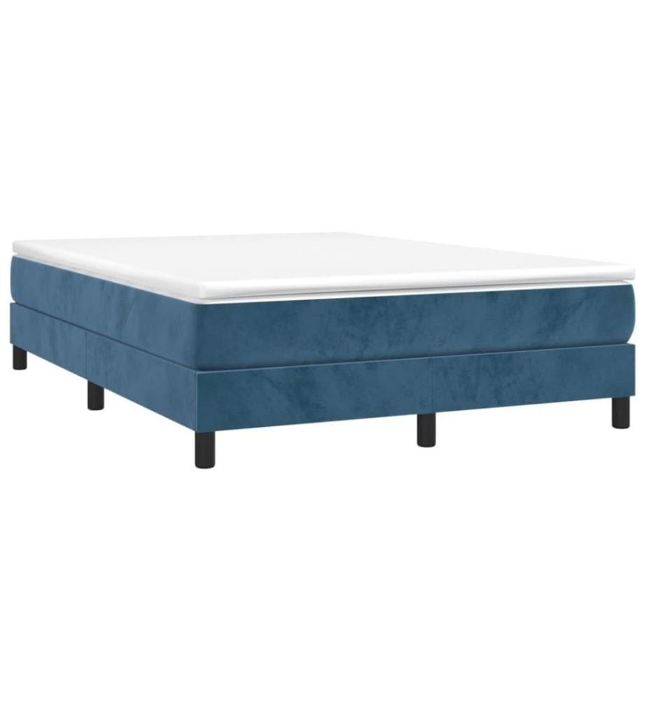 Boxspringbett Dunkelblau 140x200 cm Samt
