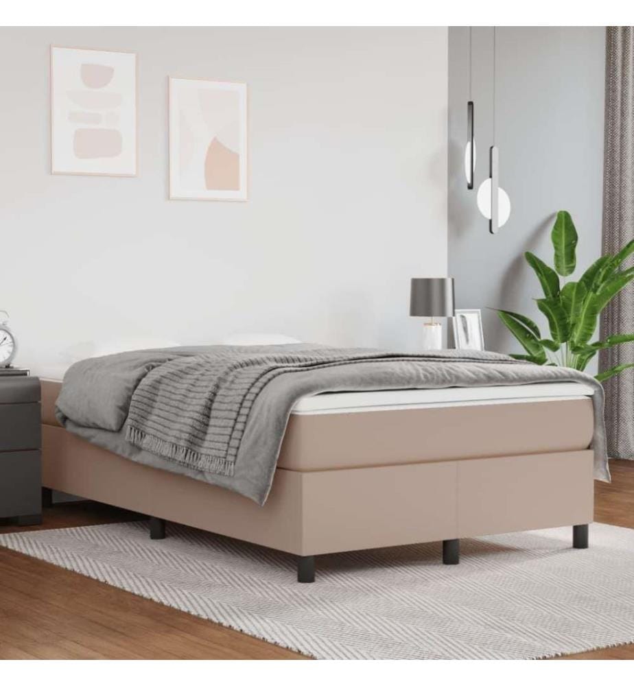 Boxspringbett Cappuccino-Braun 120x200 cm Kunstleder