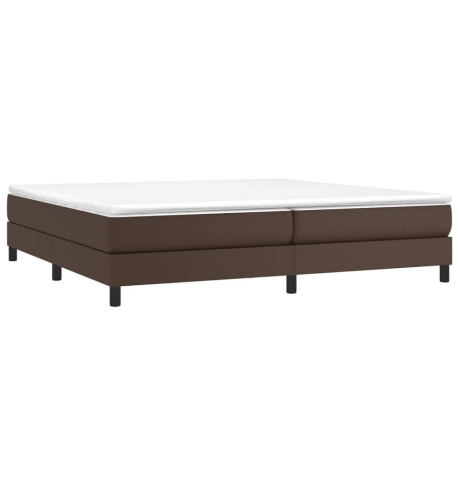 Boxspringbett Braun 200x200 cm Kunstleder