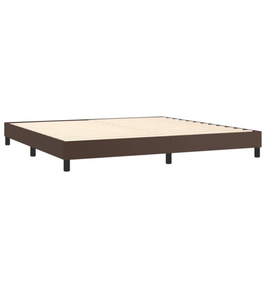 Boxspringbett Braun 200x200 cm Kunstleder