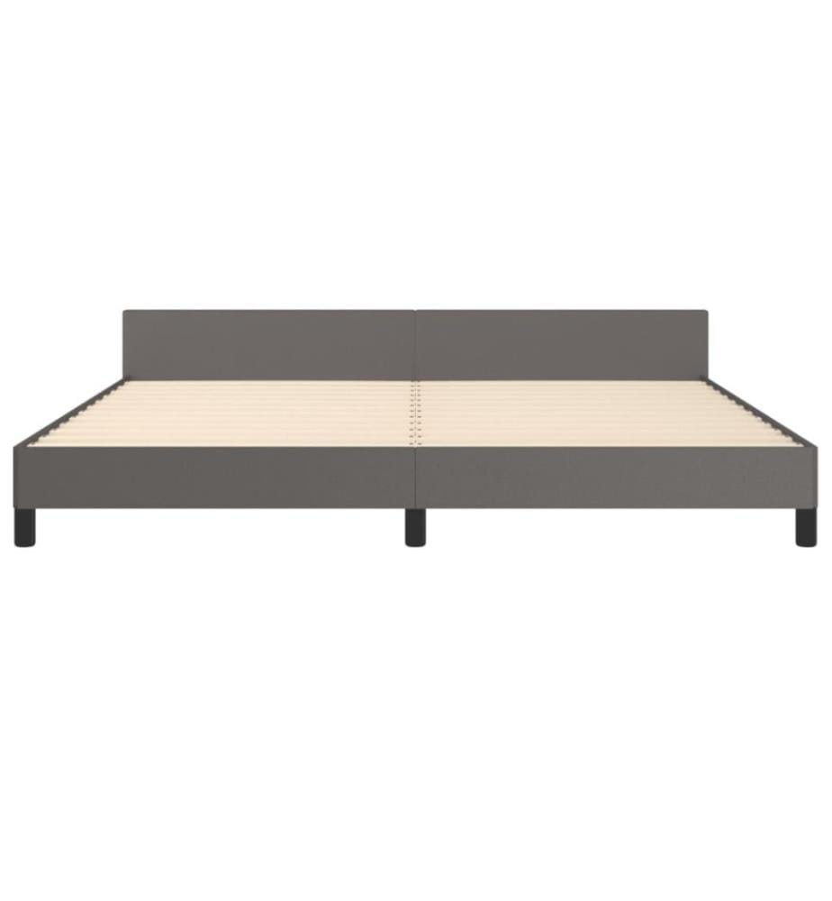 Bettgestell mit Kopfteil Grau 200x200 cm Kunstleder