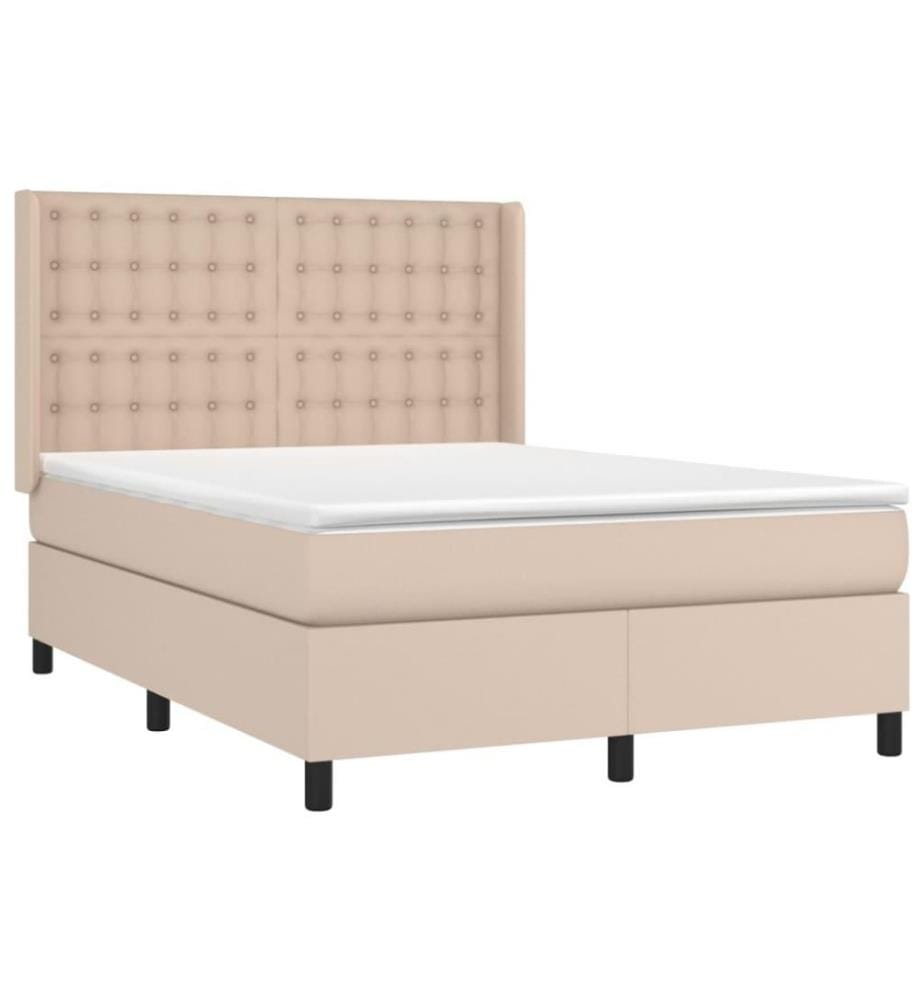 Boxspringbett mit Matratze & LED Cappuccino-Braun 140x200cm