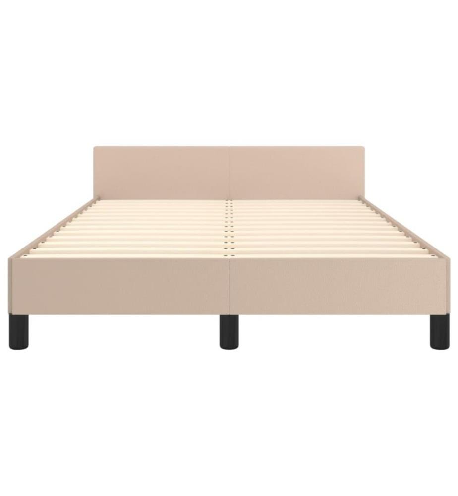 Bettgestell mit Kopfteil Cappuccino-Braun 120x200 cm Kunstleder
