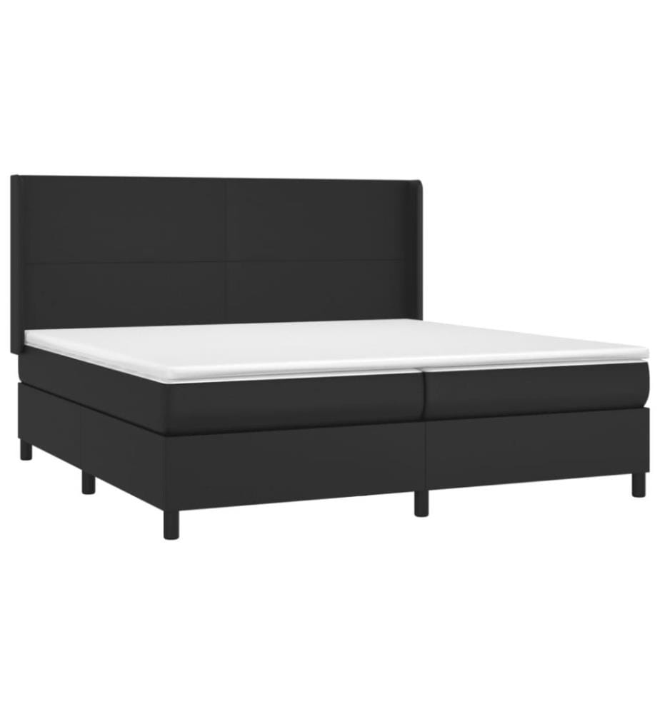 Boxspringbett mit Matratze Schwarz 200x200 cm Kunstleder