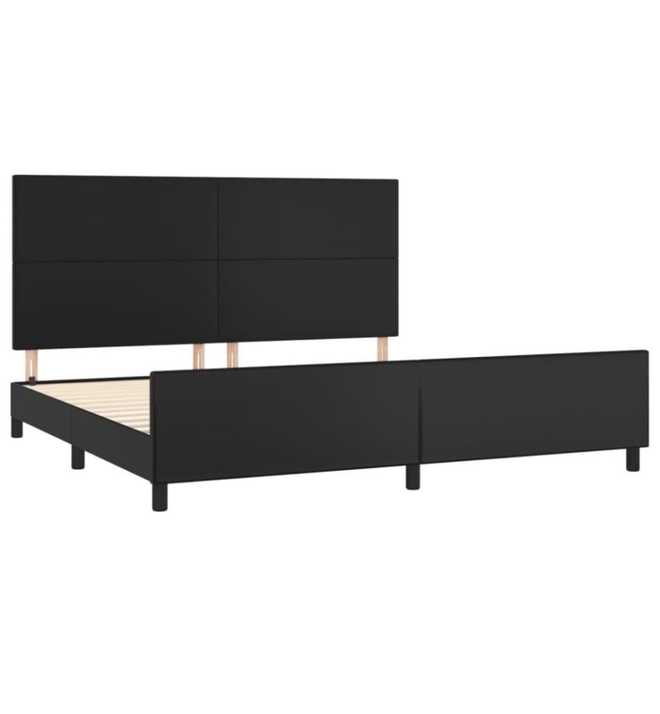 Bettgestell mit Kopfteil Schwarz 200x200 cm Kunstleder