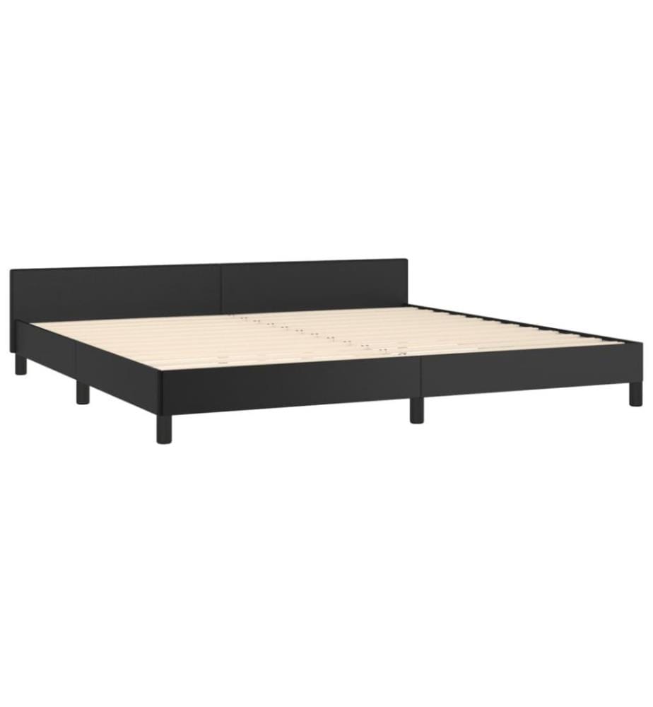 Bettgestell mit Kopfteil Schwarz 200x200 cm Kunstleder