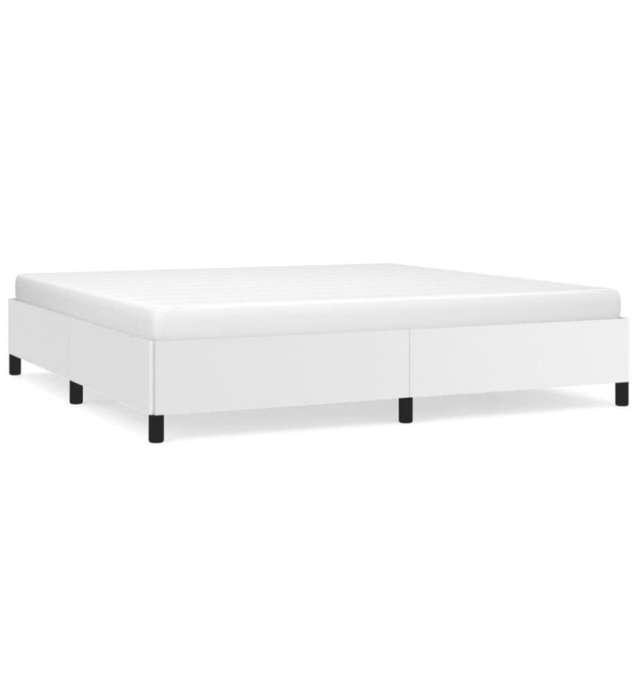 Bettgestell Weiss 200x200 cm Kunstleder