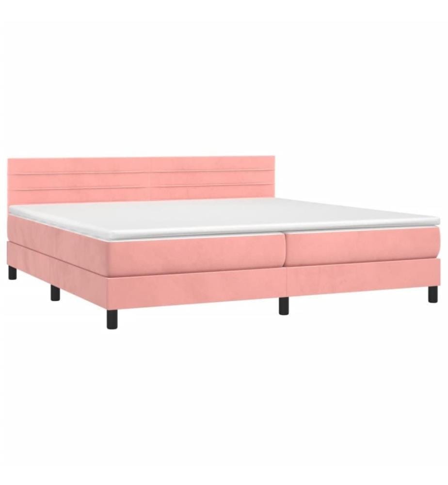 Boxspringbett mit Matratze Rosa 200x200 cm Samt